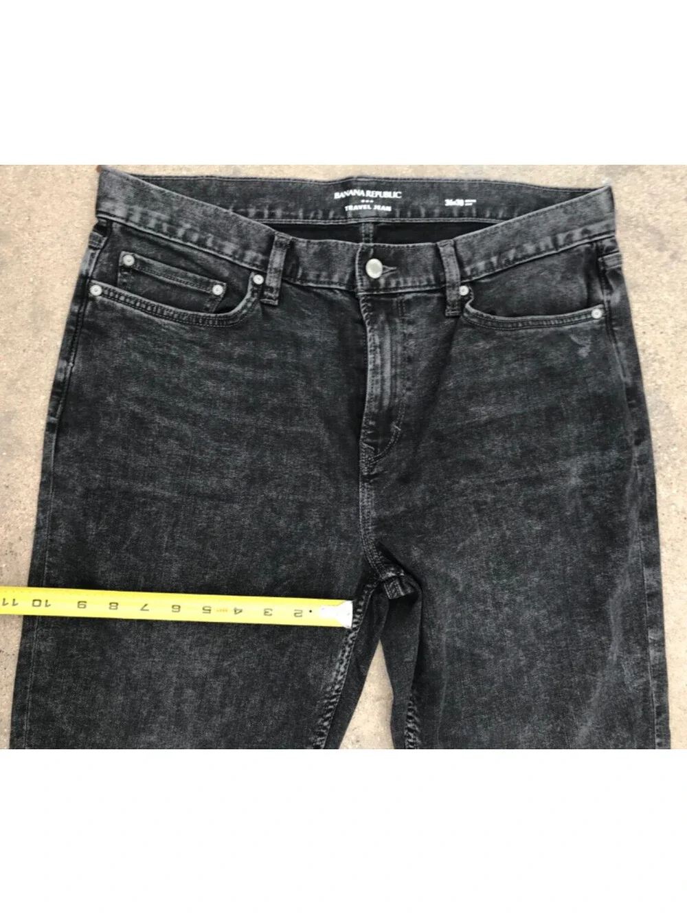 Banana Republic Jeans Mens 36x30 Black Wash Travel Skinny Fit Slim Tapered